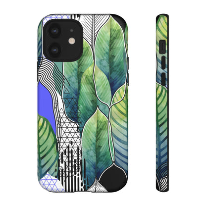 Watercolor Green Leafs - Protective Phone Case