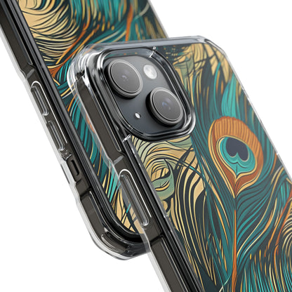 Art Nouveau Peacock Elegance iPhone 15 - Clear Impact Phone Case