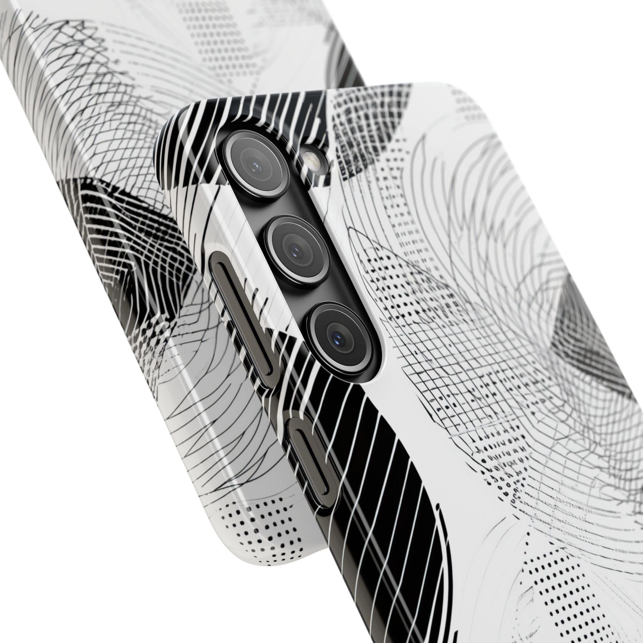 Geometric Monochrome Flow Samsung S23 - Slim Phone Case