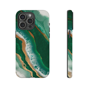 Green & Gold Epoxy - Protective Phone Case