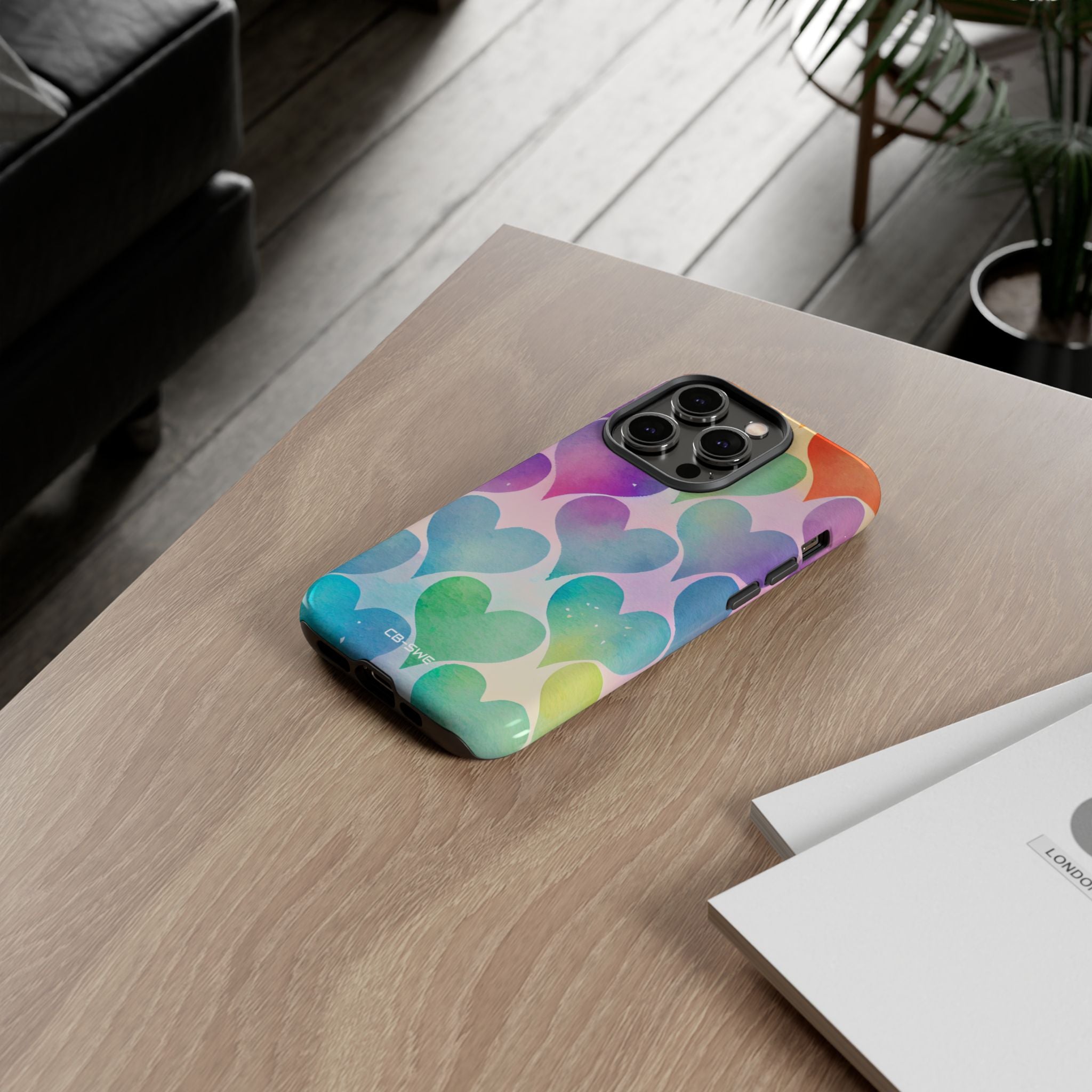 Watercolor Heart Symphony - iPhone Case