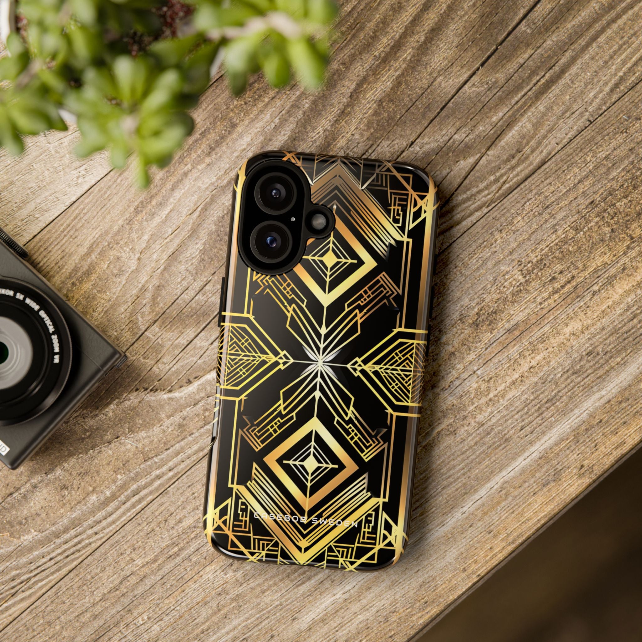 Golden Geometric Opulence iPhone 16 - Tough Phone Case