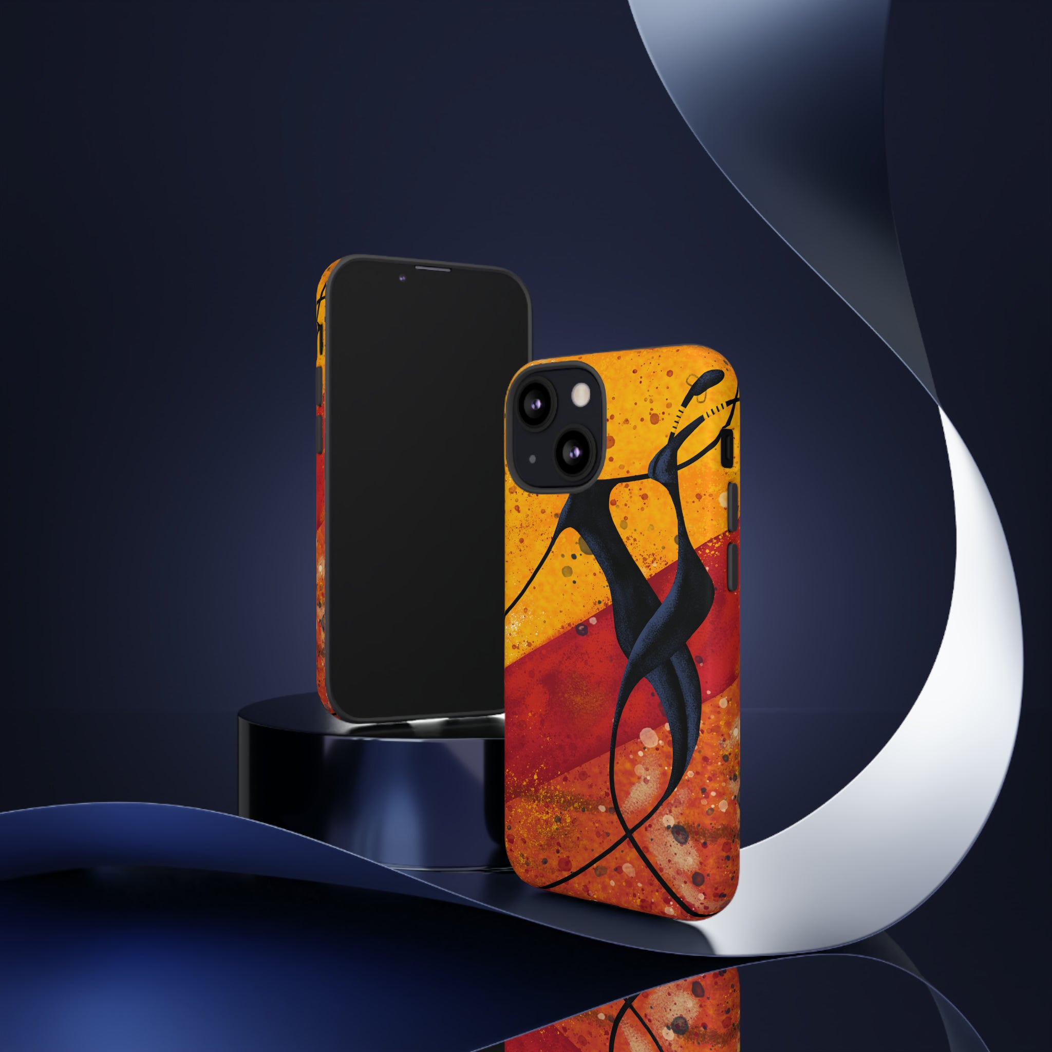 Oil painting - African couple dance - Protective Phone Case