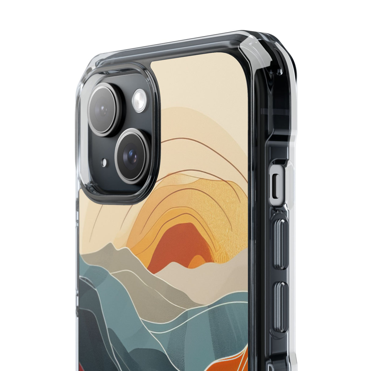 Sunset Waves - Phone Case for iPhone (Clear Impact - Magnetic)