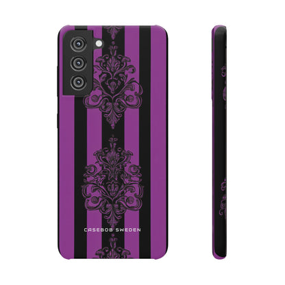 Gothic Elegance with Vertical Stripes and Ornamental Motifs Samsung S21 - Slim Phone Case