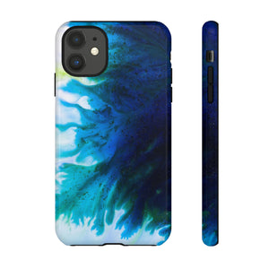 Blaue Liquid Ink Art - Schutzhülle fürs Handy