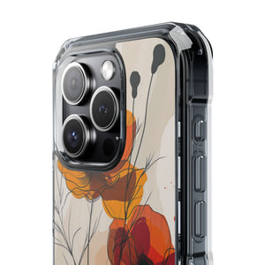 Fiery Floral Abstraction - Phone Case for iPhone (Clear Impact - Magnetic)