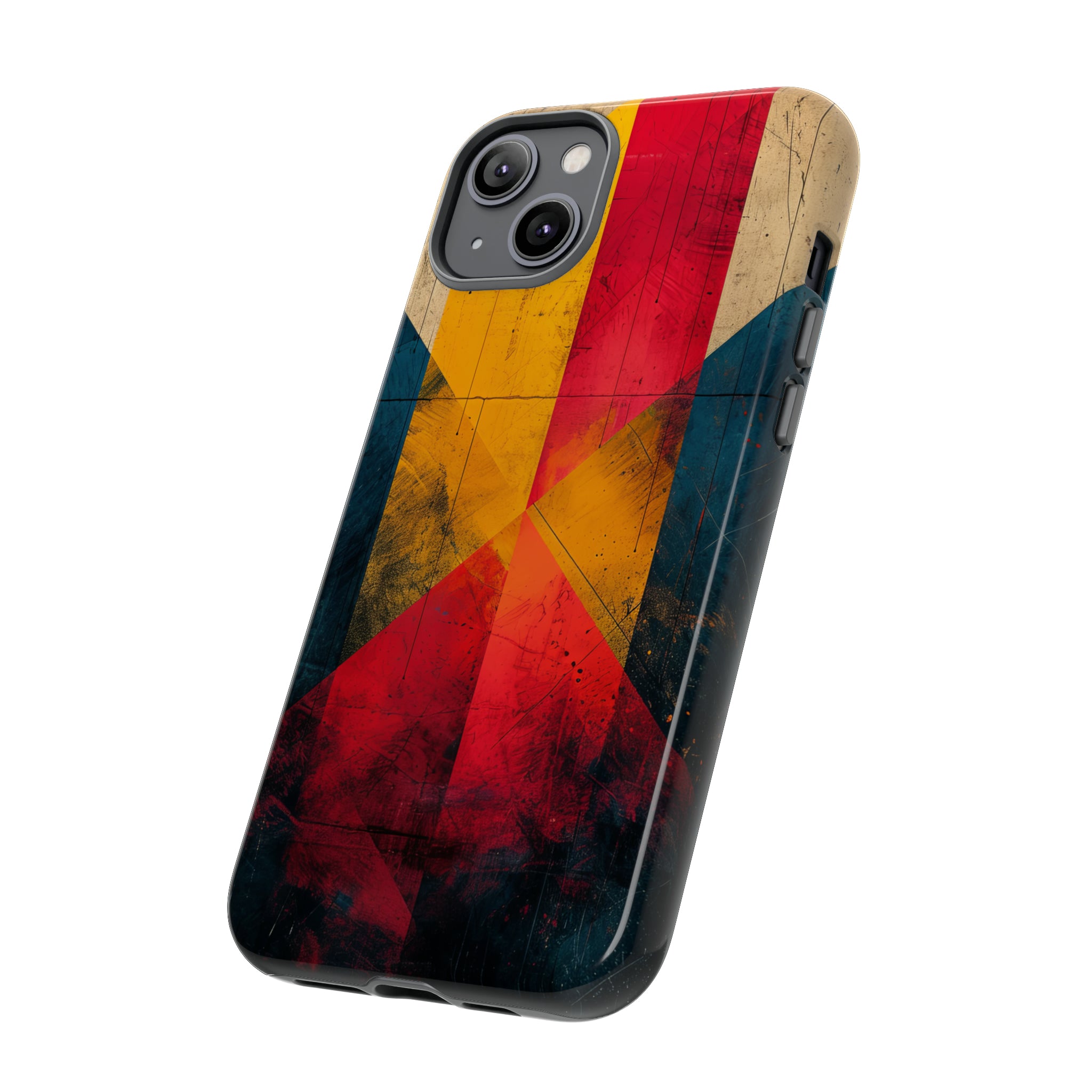 Center Point Bright Red Geometry - Protective Phone Case