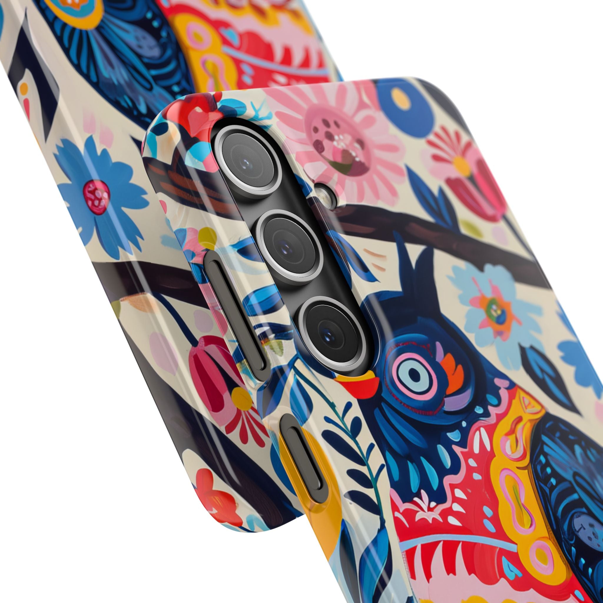 Whimsical Vintage Owl with Floral Charm Samsung S24 - Slim Phone Case