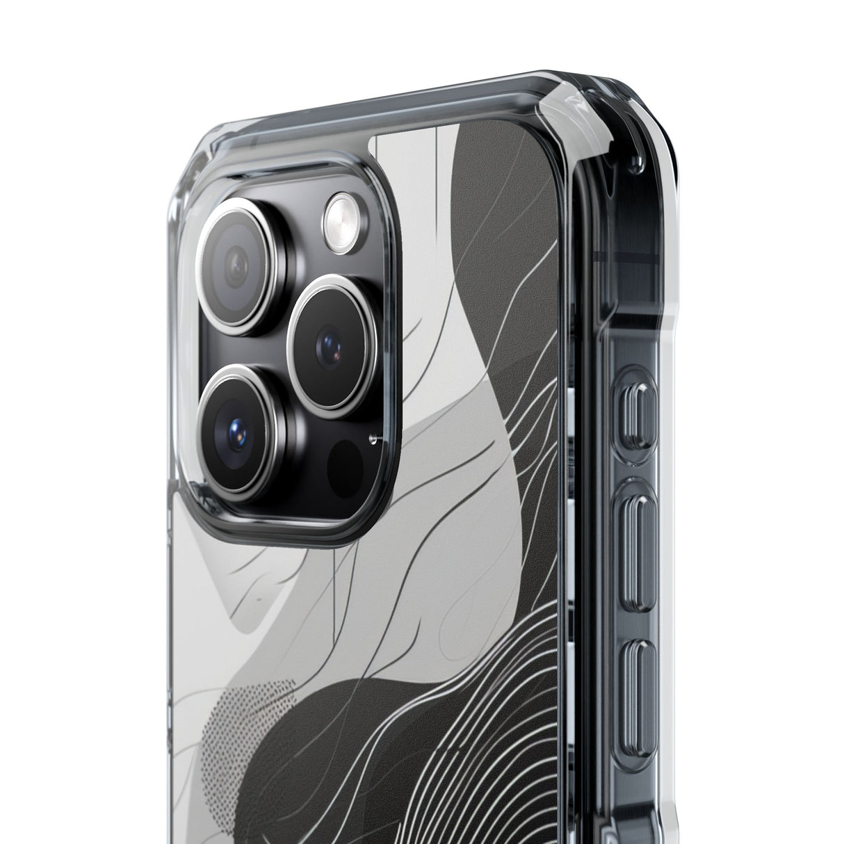 Monochrome Elegance - Phone Case for iPhone (Clear Impact - Magnetic)