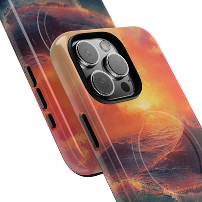 Ocean Sunset Waves - Tough + MagSafe® iPhone 16 Phone Case