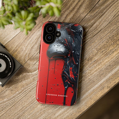 Textured Crimson Bloom iPhone 16 - Tough Phone Case