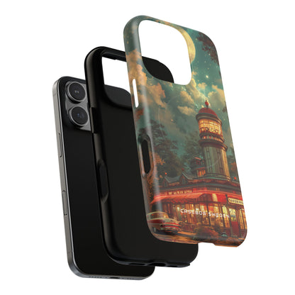 Vintage Moonlit Diner Fantasy iPhone 16 | Tough+ Phone Case