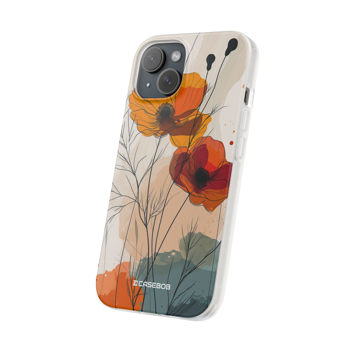 Fiery Floral Abstraction | Flexible Phone Case for iPhone