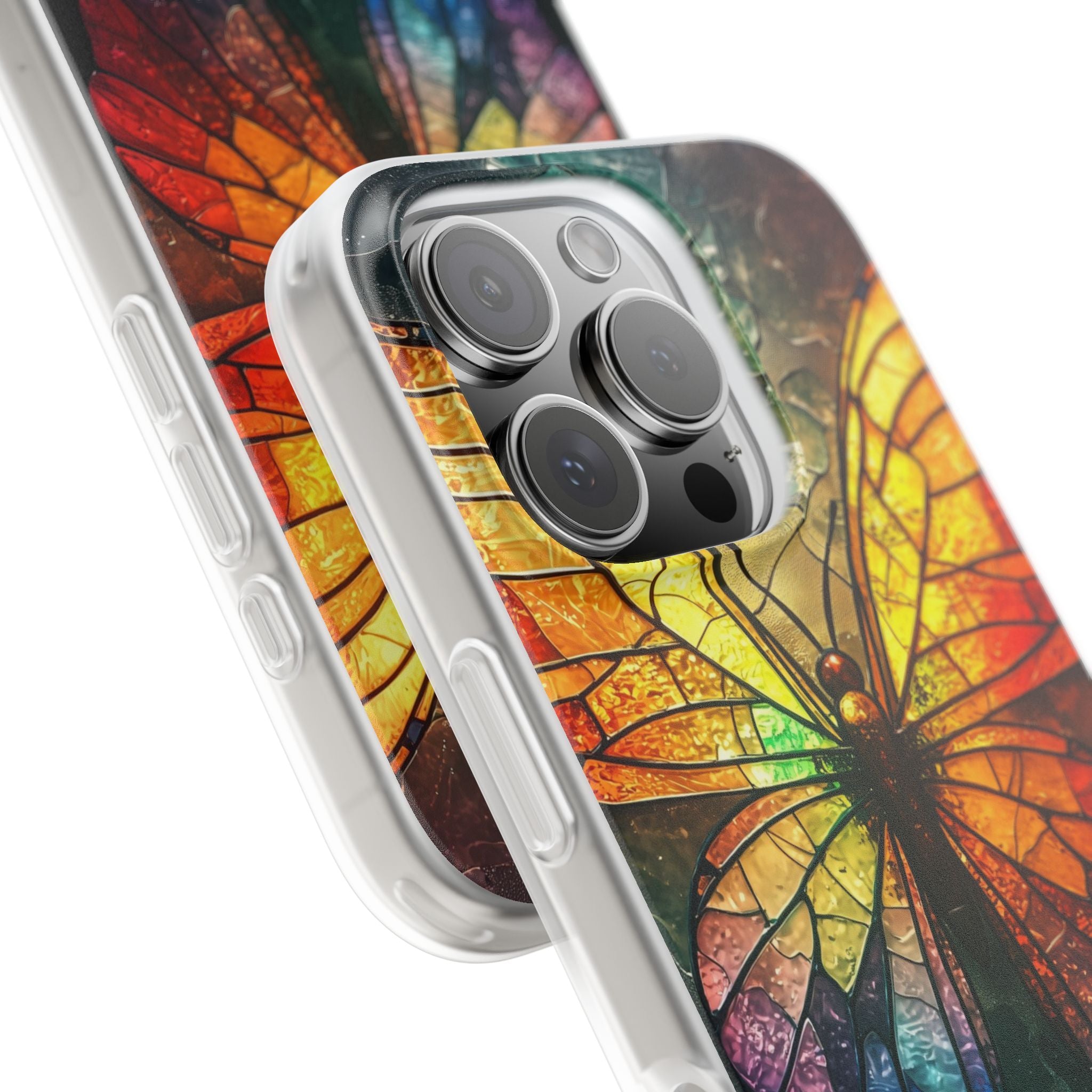 Stained Glass Butterfly iPhone 16 Pro Case - Soft