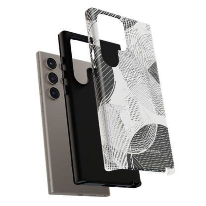 Geometric Monochrome Flow Samsung S24 - Tough Phone Case