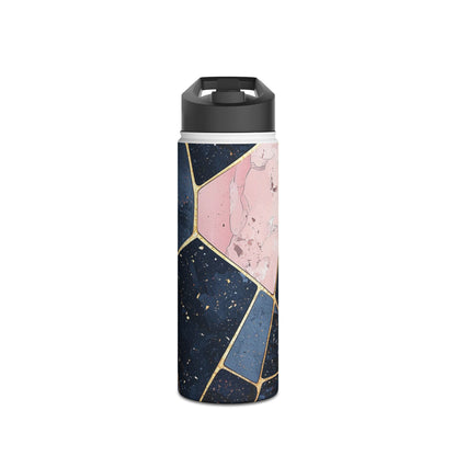 Golden Mosaic Navy - Stainless Steel Water Bottle