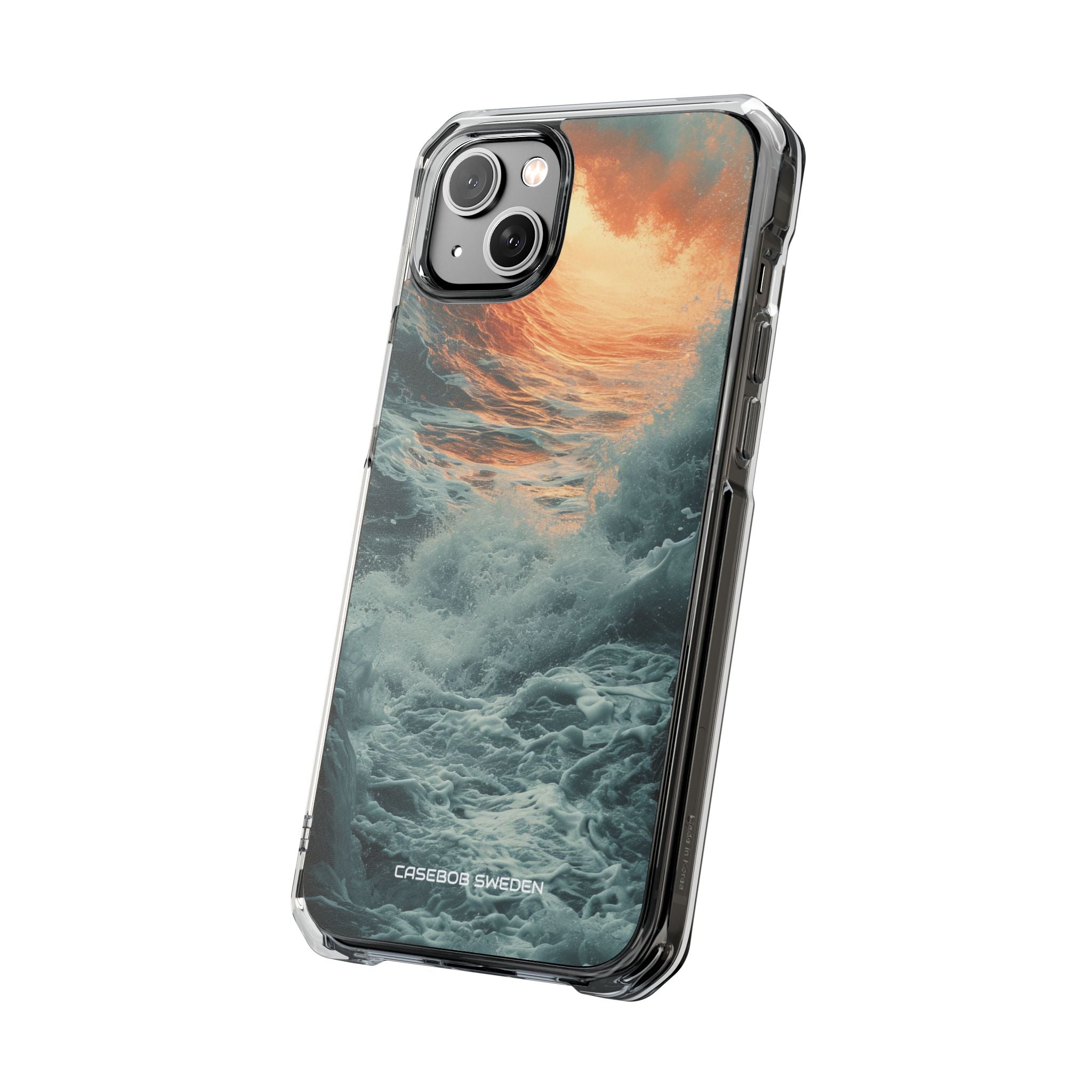 Fiery Wave Power - Clear Impact iPhone 14 Phone Case