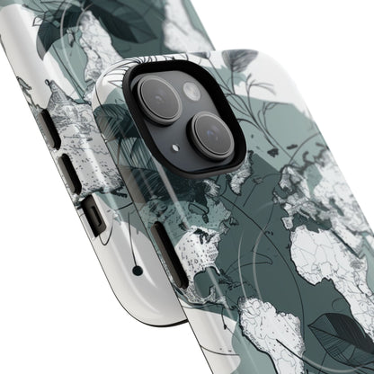 Botanische Weltkarte iPhone 15 – Tough+