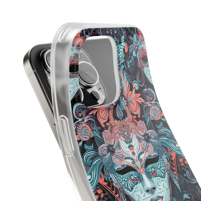 Mystic Teal Coral Mask - Flexi iPhone 16 Phone Case