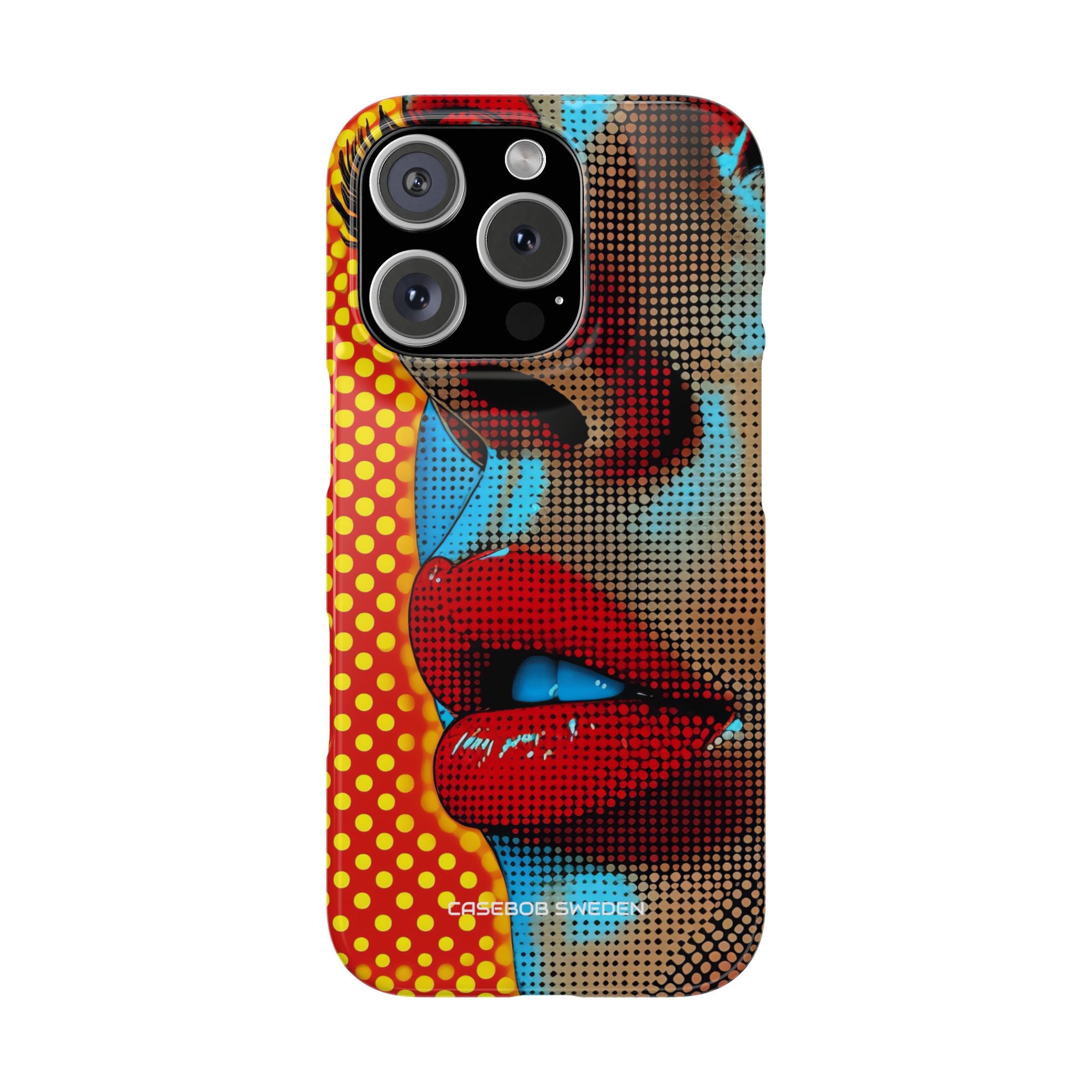 Yellow Red Pop Art Portrait - Slim iPhone 16 Phone Case