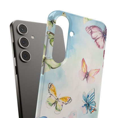 Watercolor Butterfly Bliss - Slim Samsung S24 Phone Case