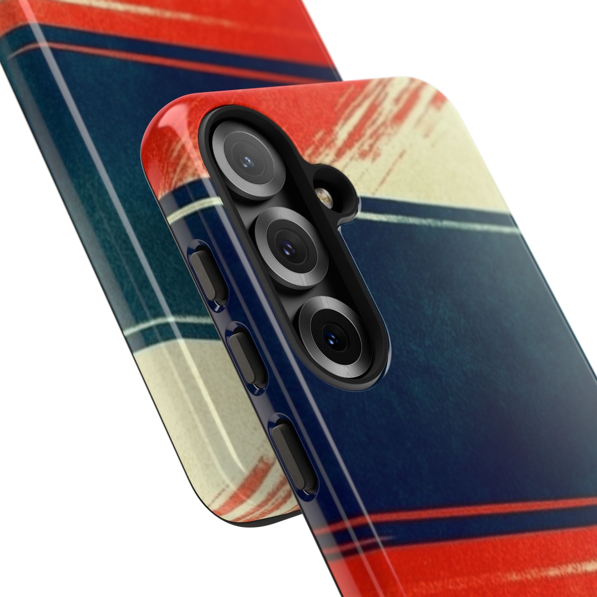 Blue Diagonal Motion Samsung S25 Case - Tough