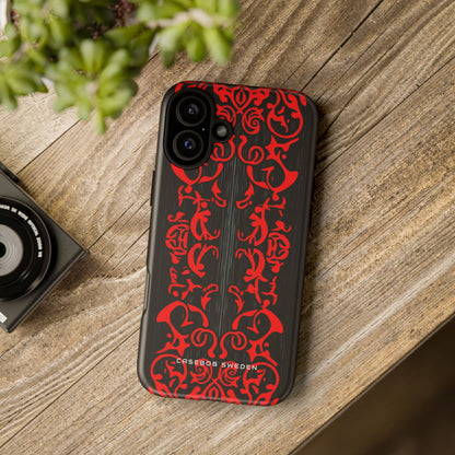 Gothic Crimson Symmetry iPhone 16 - Tough Phone Case