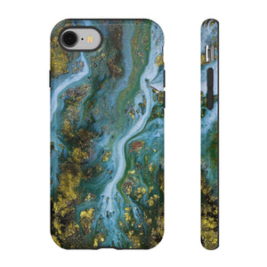 Ocean Blue Ink Art iPhone Case (Protective) iPhone 8 Glossy Phone Case