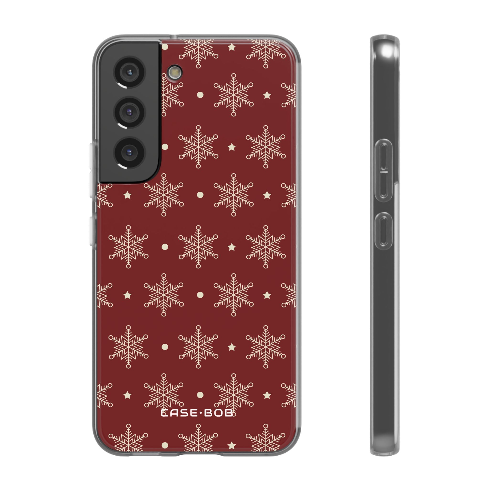 Cream Snowflake Crimson Samsung S22 - Soft