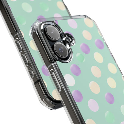 Pastel Polka Dots - Clear Impact iPhone 16 Phone Case