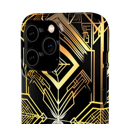 Golden Geometric Opulence iPhone 14 - Slim Phone Case