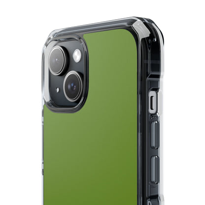 Olive Green - Clear Impact iPhone 15 Phone Case