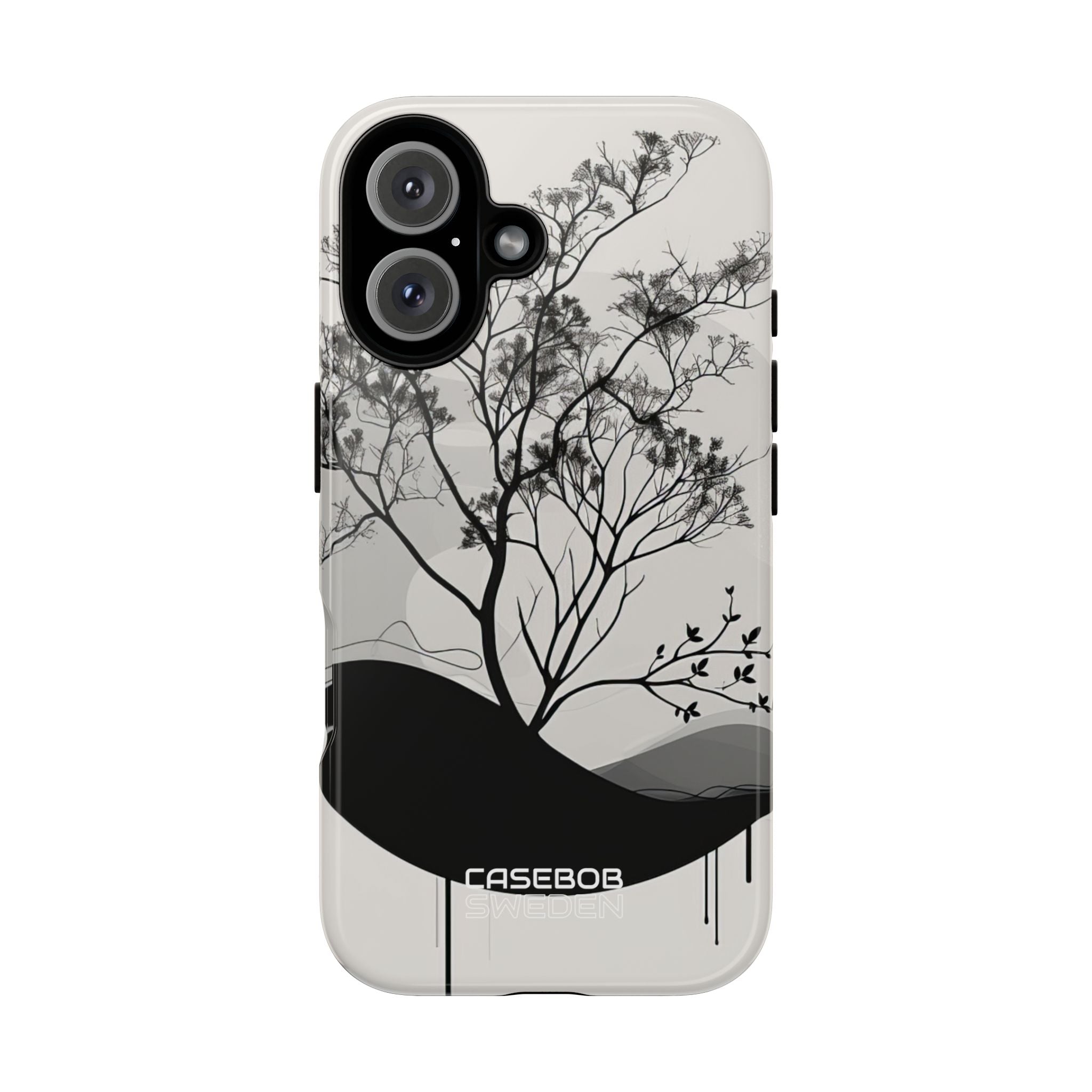 Monochrome Drip Tree iPhone 16 - Robust