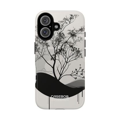 Monochrome Drip Tree iPhone 16 - Tough