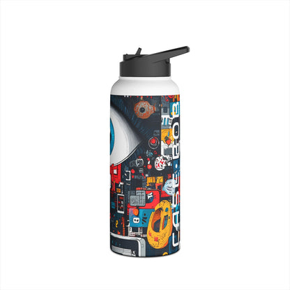 Blue Gaze Mosaic - Stainless Steel Water Bottle
