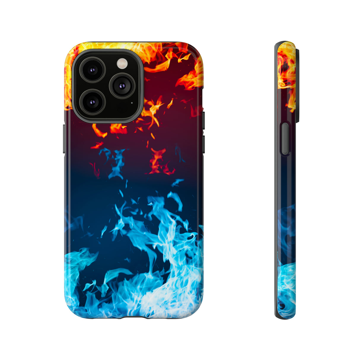 Red & Blue Flames - Protective Phone Case