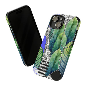 Watercolor Green Leafs - Protective Phone Case