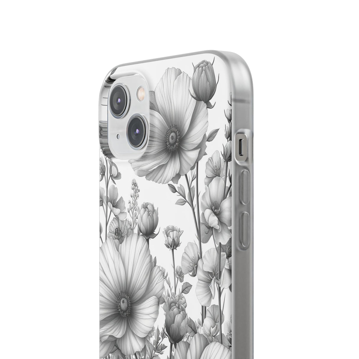 Monochrome Flora | Flexible Handyhülle für iPhone