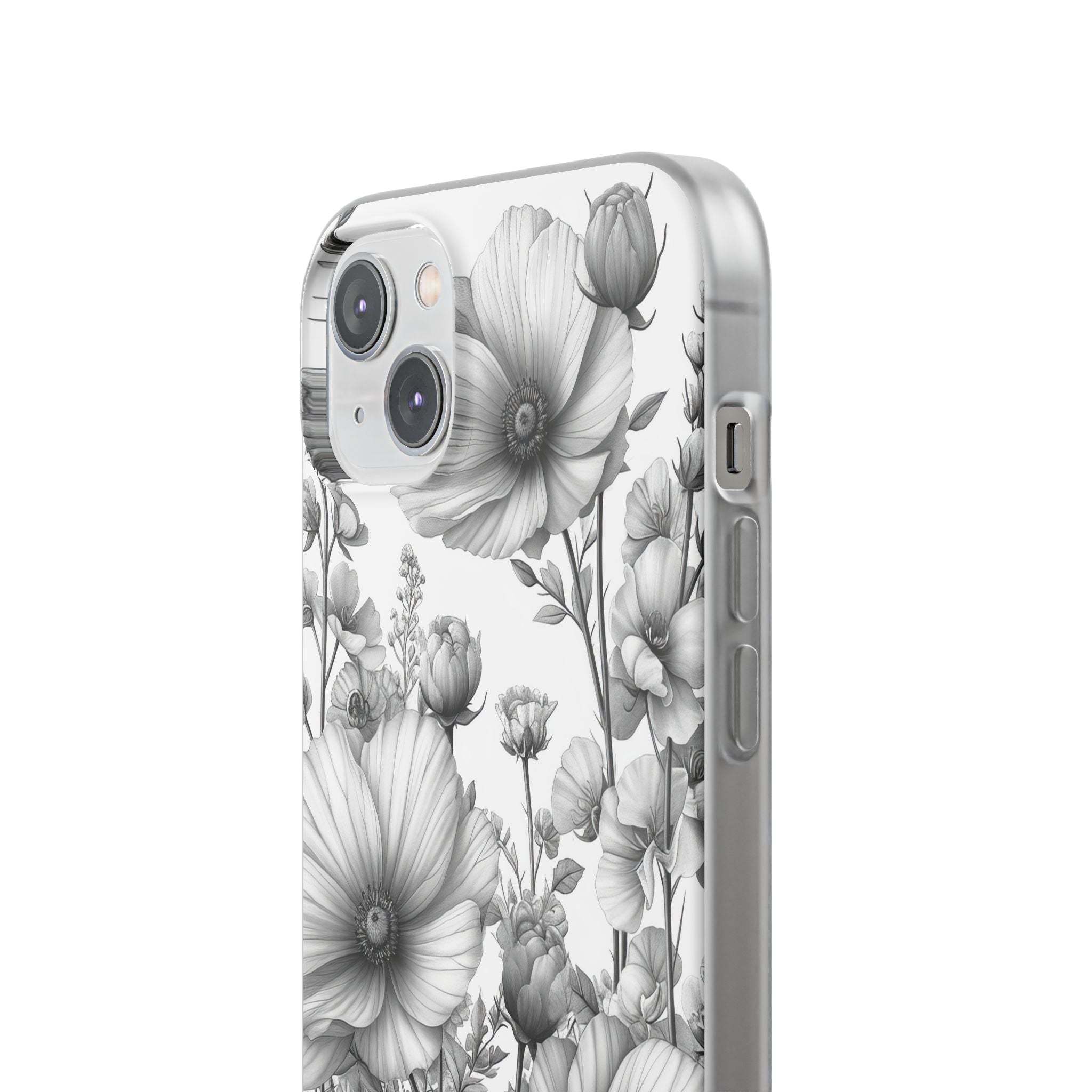 Monochrome Flora | Flexible Phone Case for iPhone