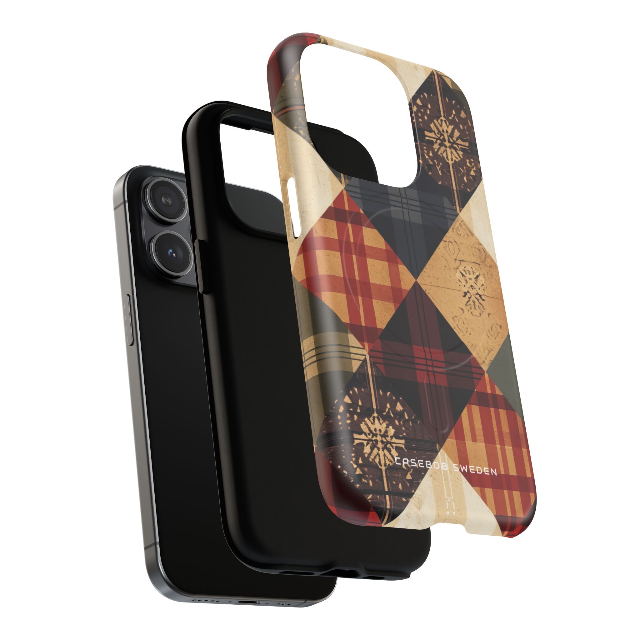 Rustic Geometric Patchwork Harmony iPhone 15 | Tough+ Phone Case