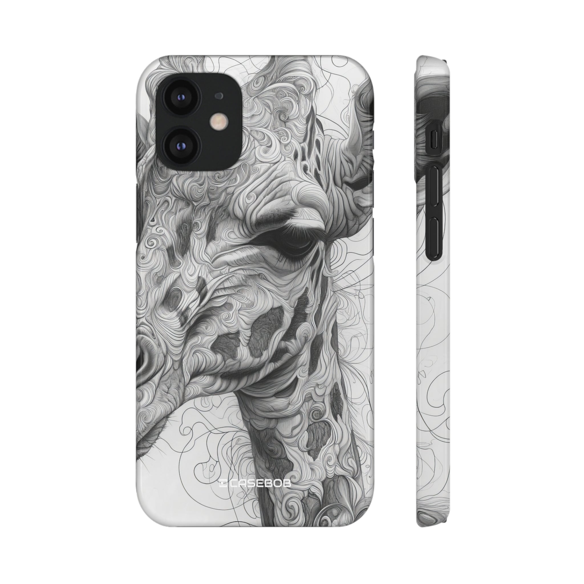 Monochrome Giraffe | Slim Phone Case for iPhone