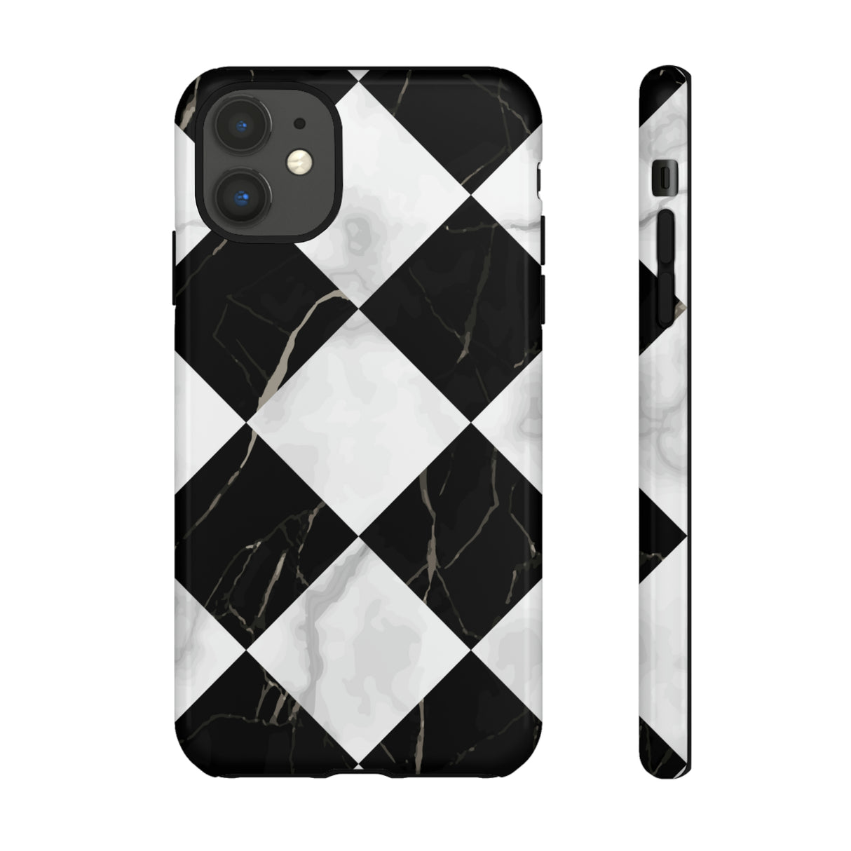 Check Marble - Protective Phone Case