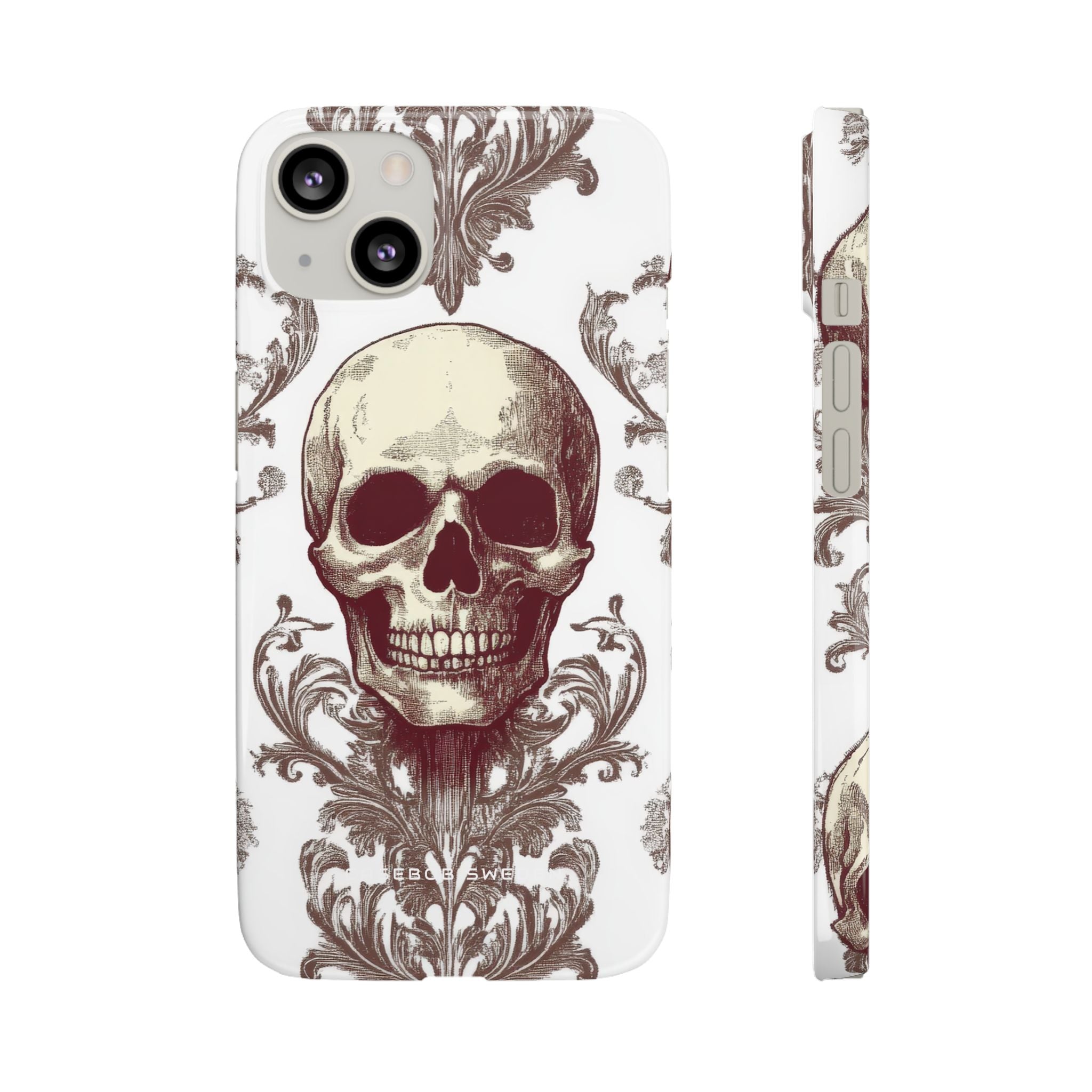 Gothic Skulls and Ornate Foliage iPhone 13 - Slim Phone Case