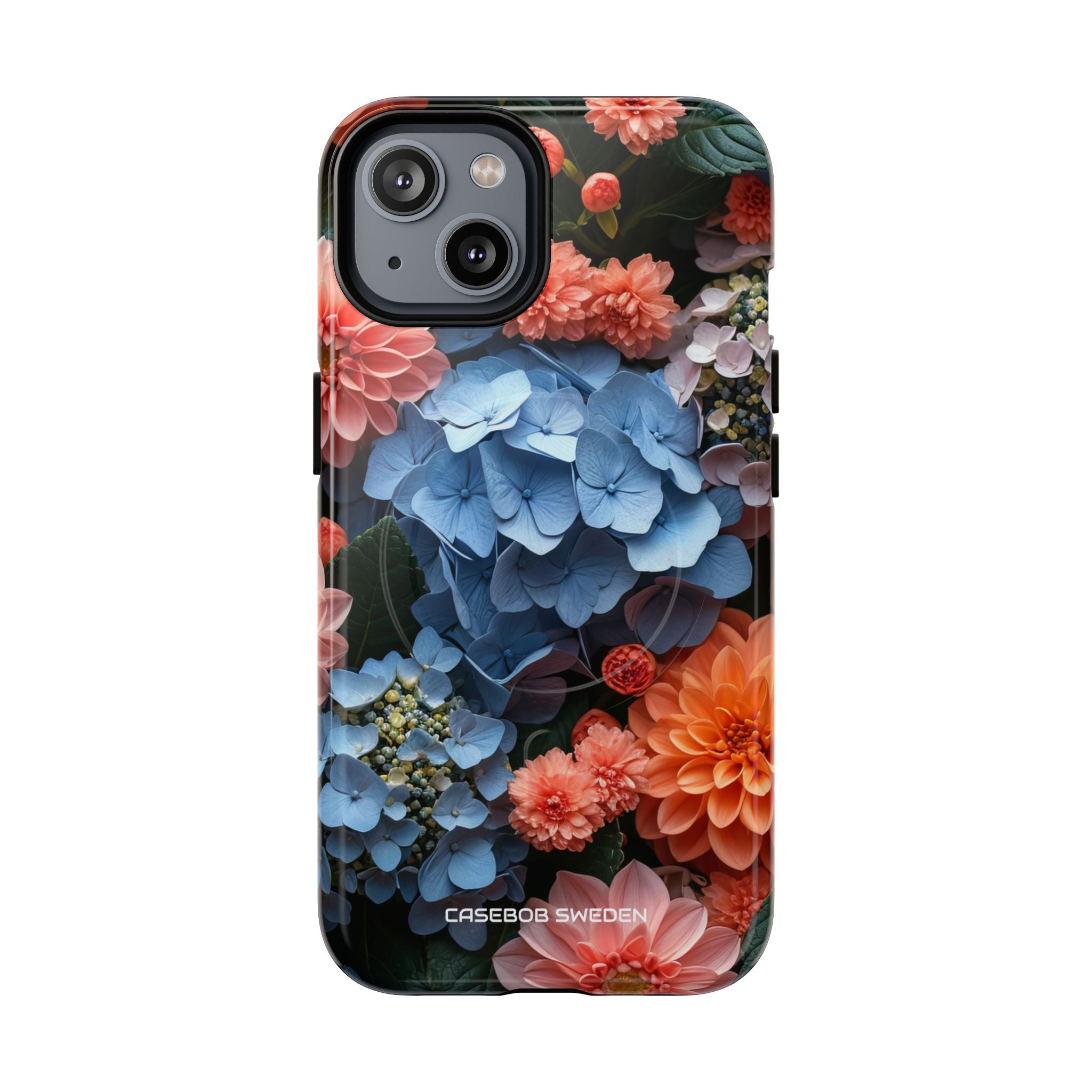 Blue Floral Bliss - Tough + MagSafe® iPhone 14 Phone Case