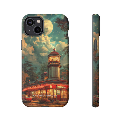 Vintage Moonlit Diner Fantasy iPhone 14 - Tough Phone Case