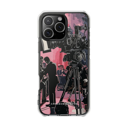 Retro Cinematic Spotlight iPhone 16 - Clear Impact Phone Case