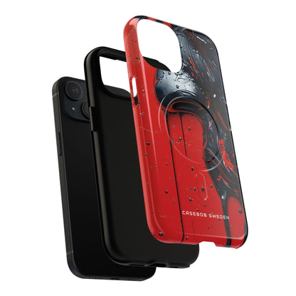 Textured Crimson Bloom iPhone 15 | Tough+ Phone Case