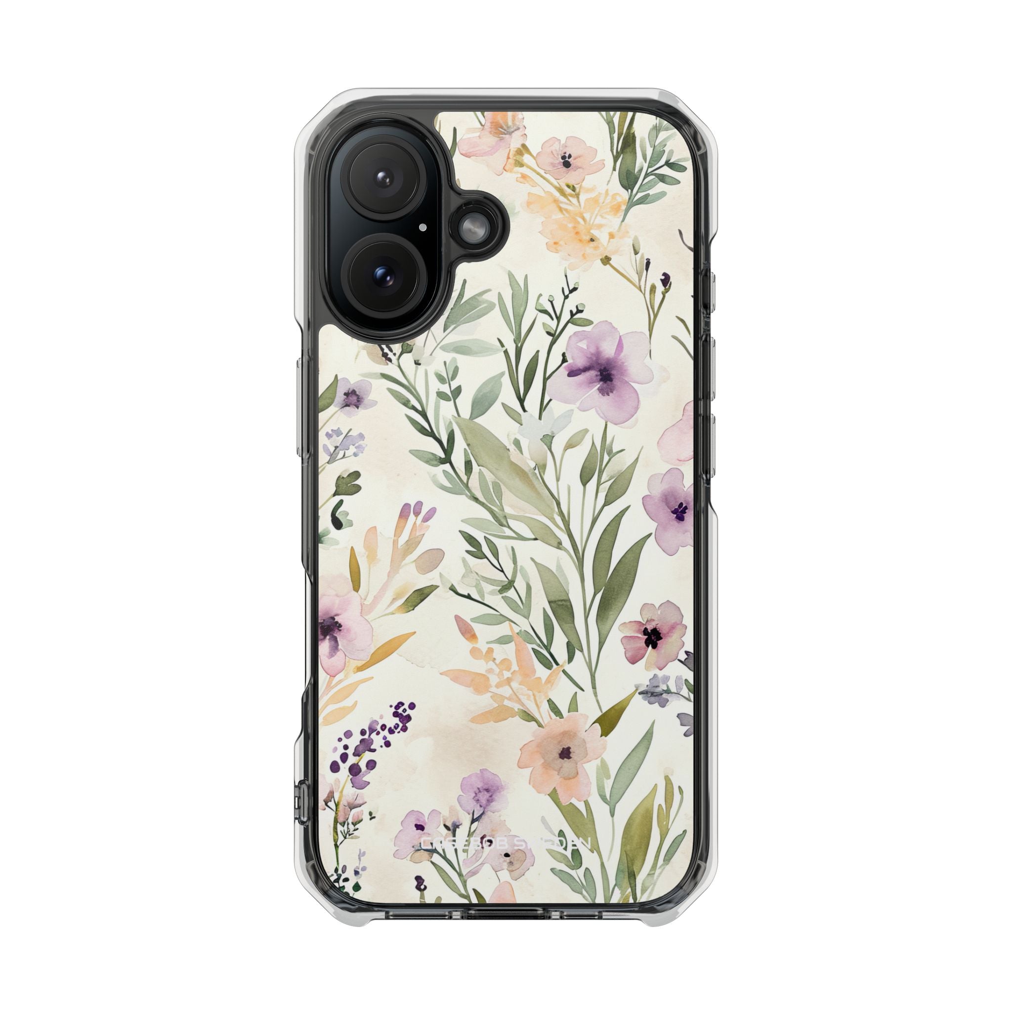 Soft Green Lavender Floral Pattern - Clear Impact iPhone 16 Phone Case