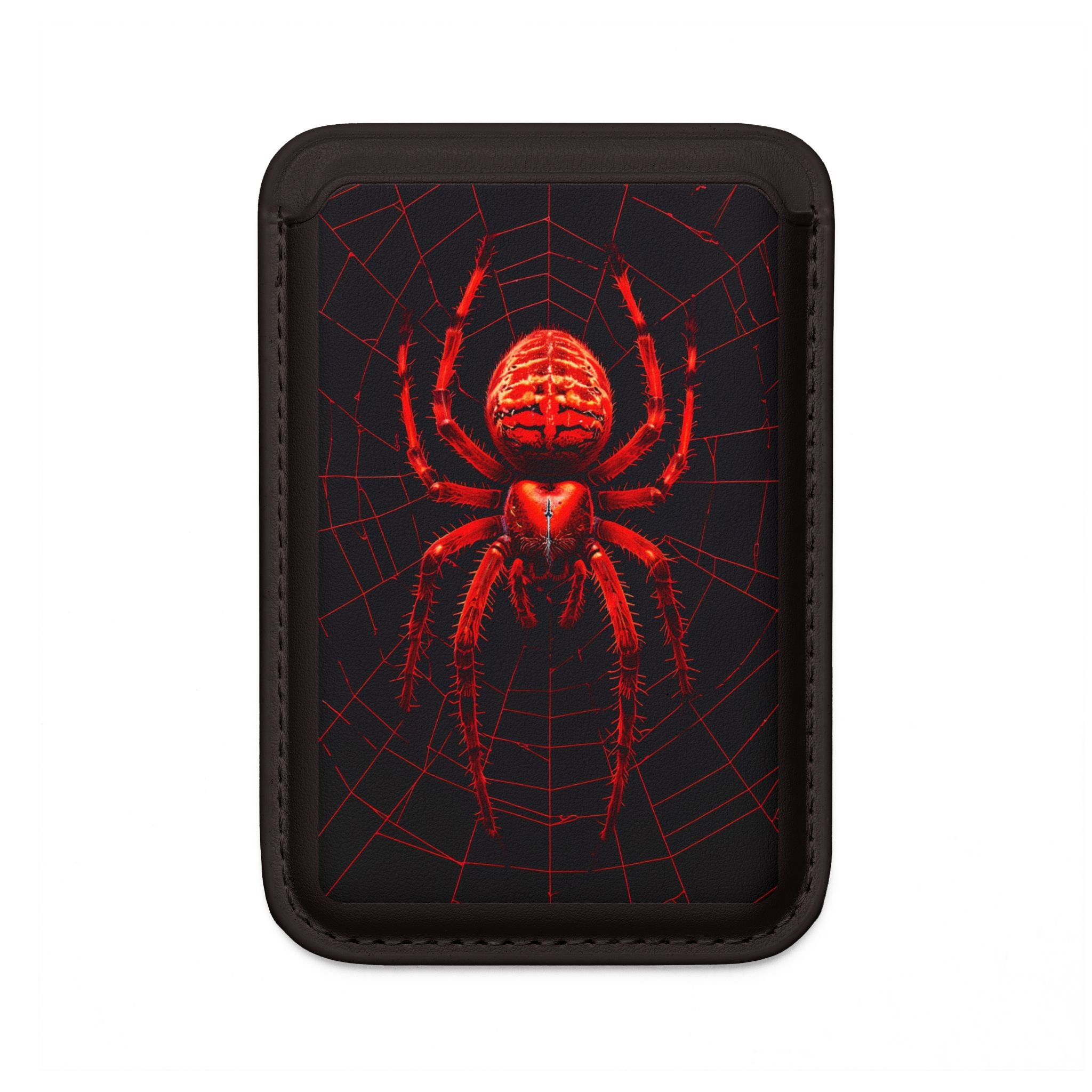 Crimson Spiderweb Wallet – MagSafe Ready